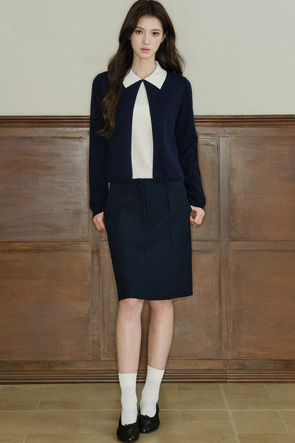 High-Waisted Pleated A-Line Skirt