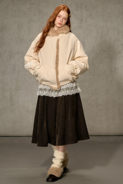 Fur Collar Bud-Shaped Down Jacket