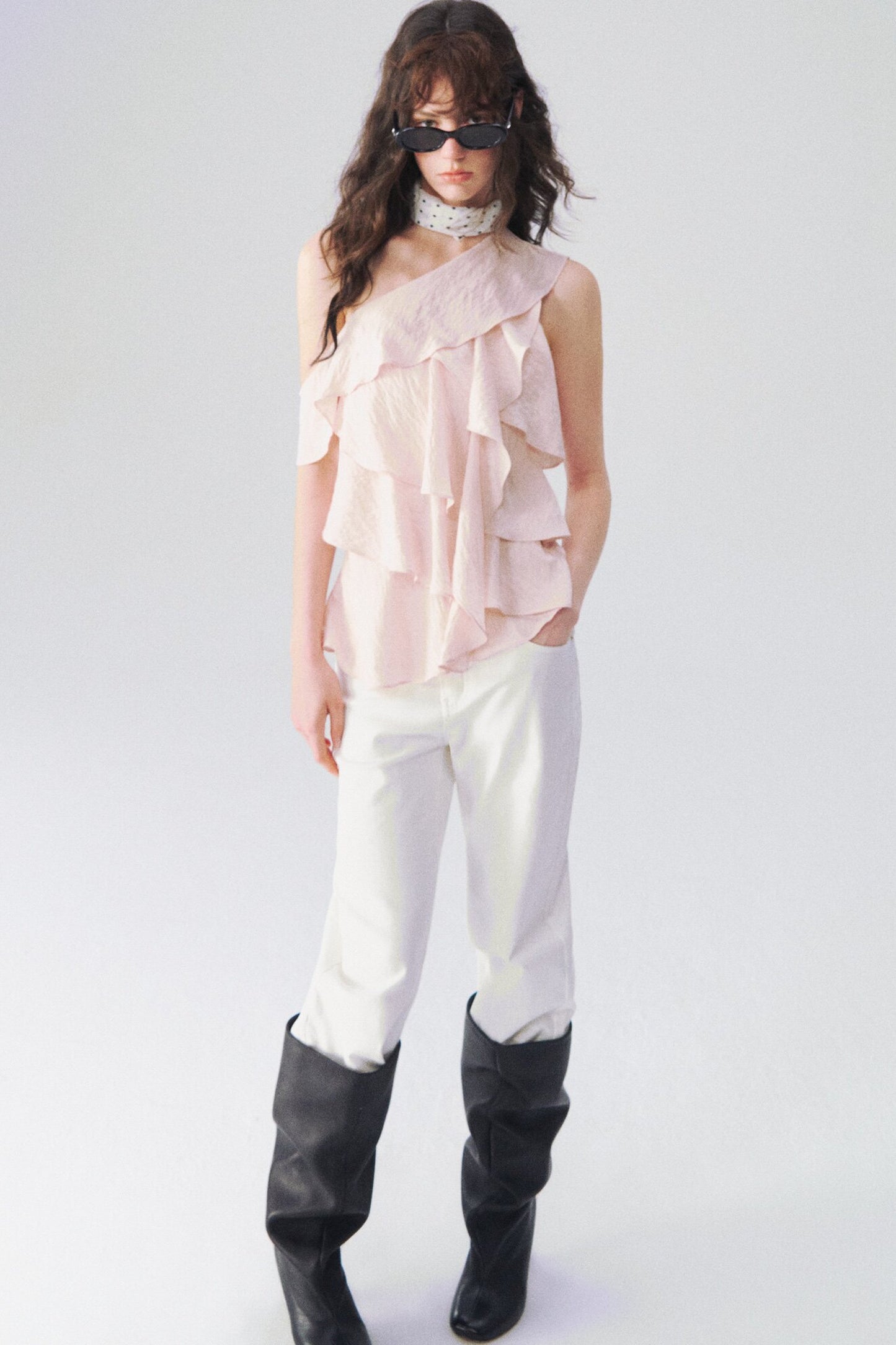 Multi-Layered Ruffle Off-Shoulder Top