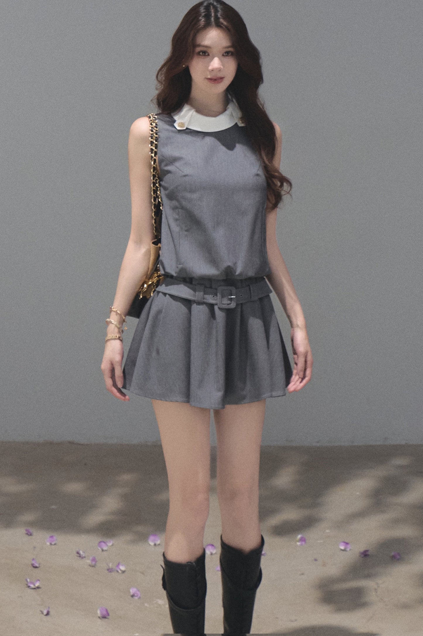 Stand Collar Jellyfish Dress