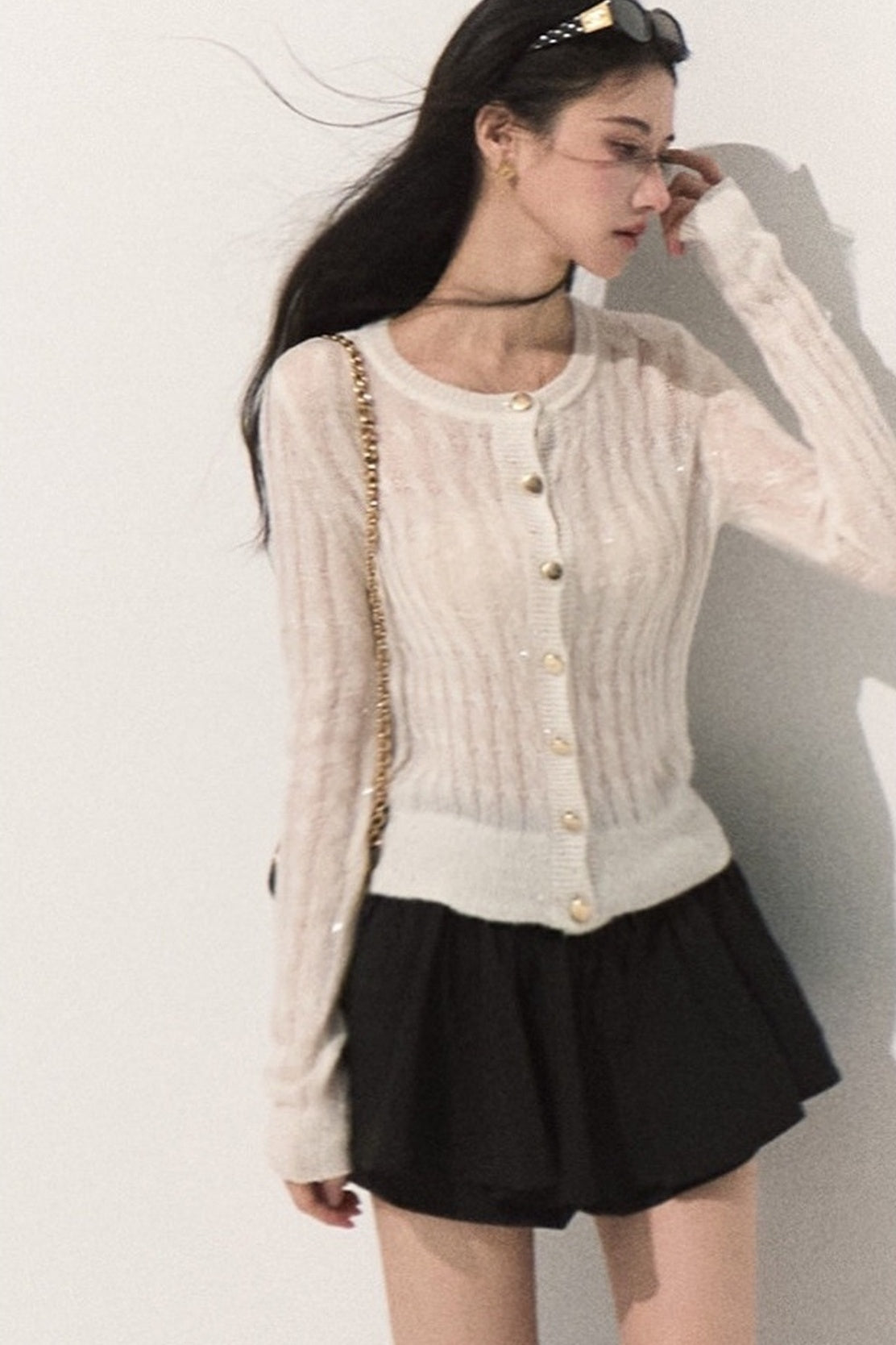 Wool Cable Knit Cardigan