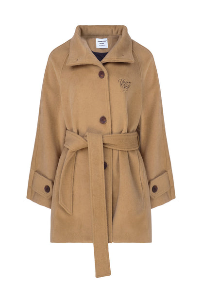 Brown Wool Embroidered Jacket and Pants Set-Up