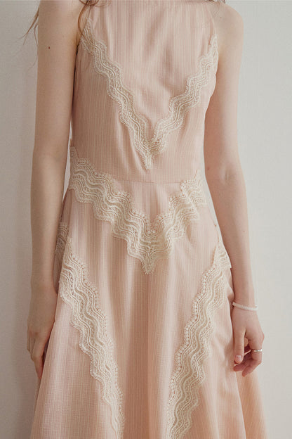 Elegant Lace Halter Dress