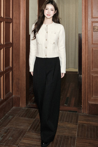 Low-Waisted Wide-Leg Trousers