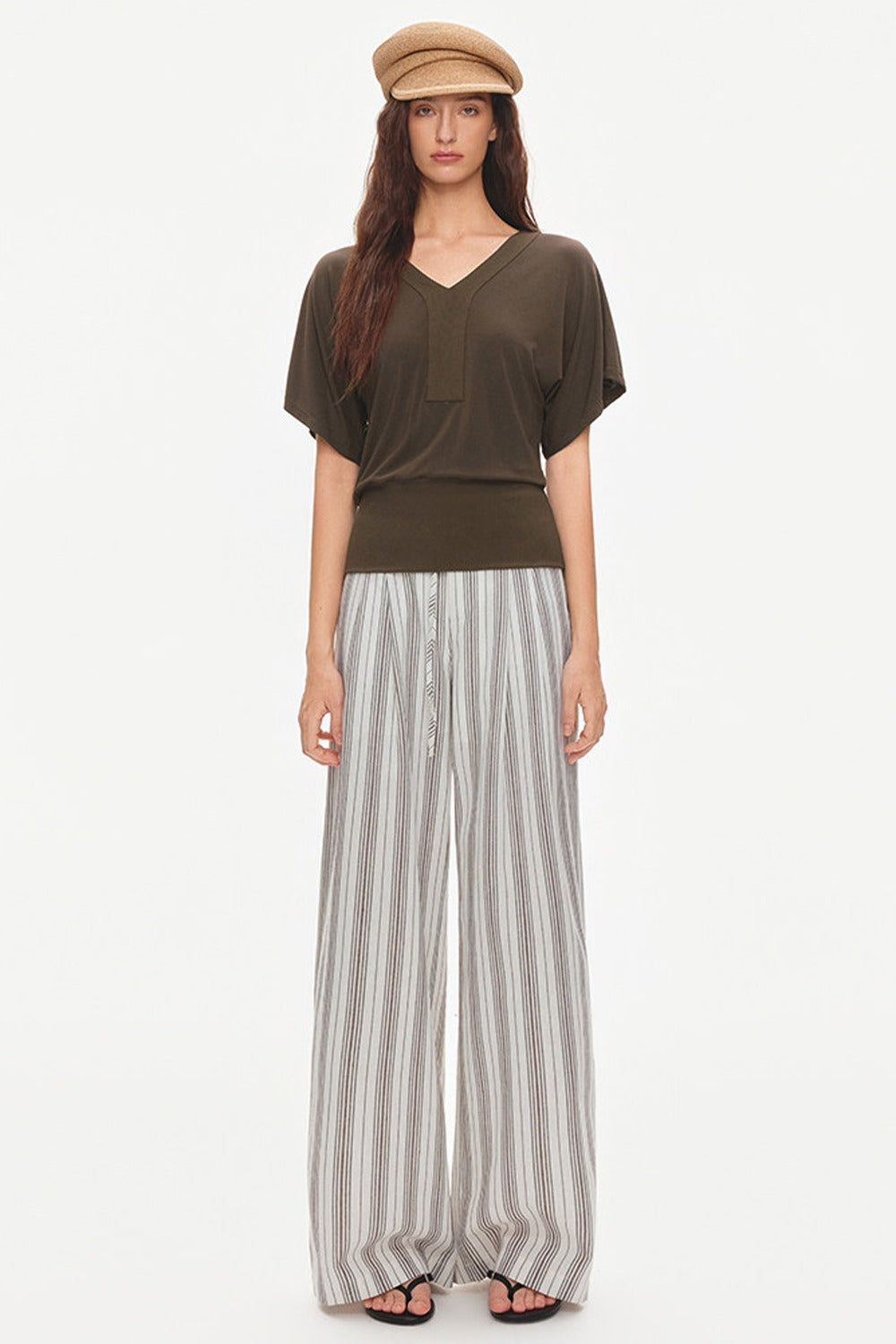 Lyocell Linen Blend Wide-Leg Pants
