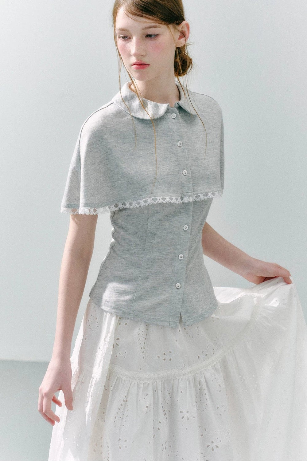 Cape Shirt and Skirt Set