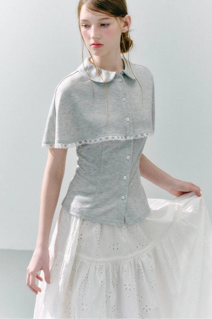 Cape Shirt and Skirt Set