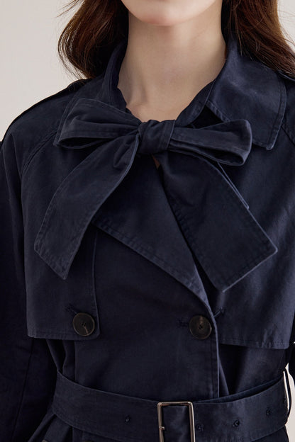 Cotton Double-Breasted Trench Coat