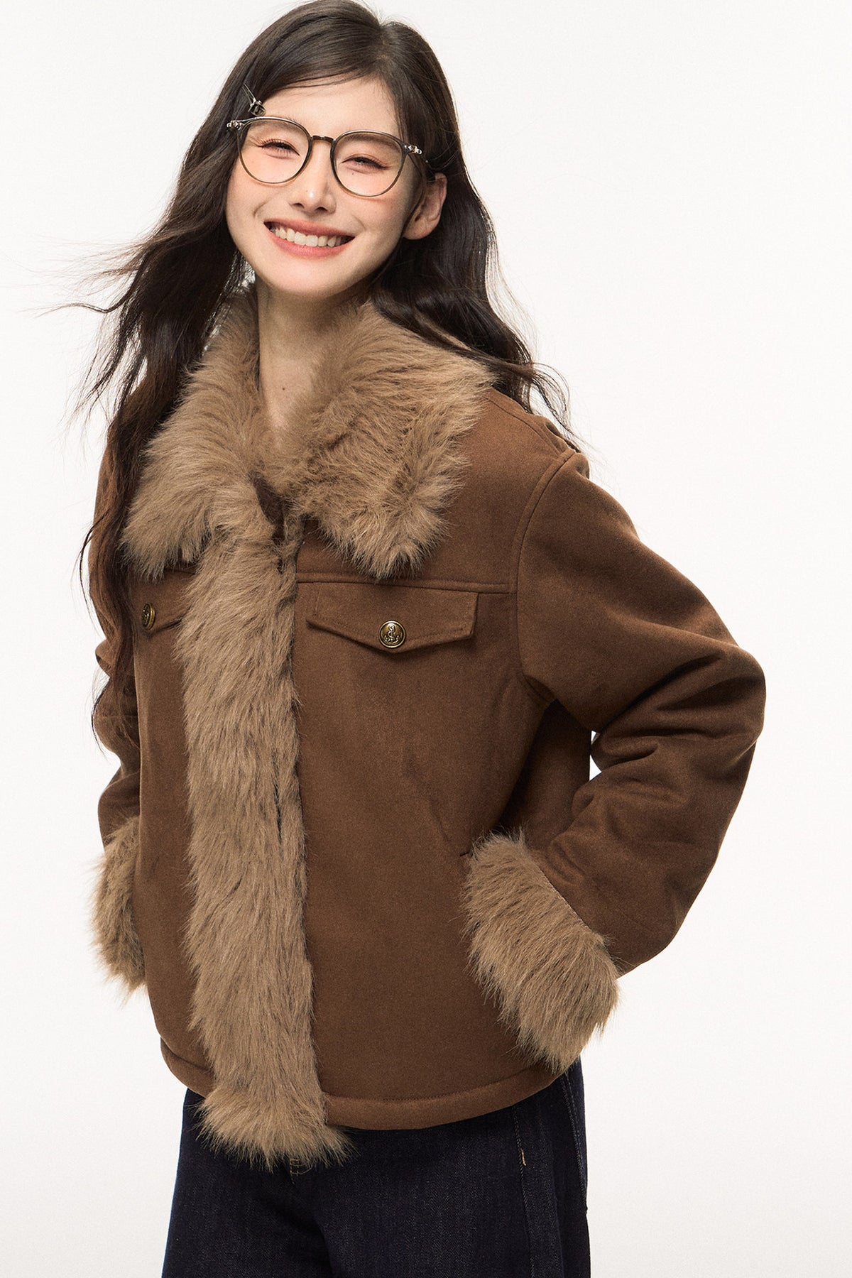 Brown Suede Jacket and Jeans Set-Up