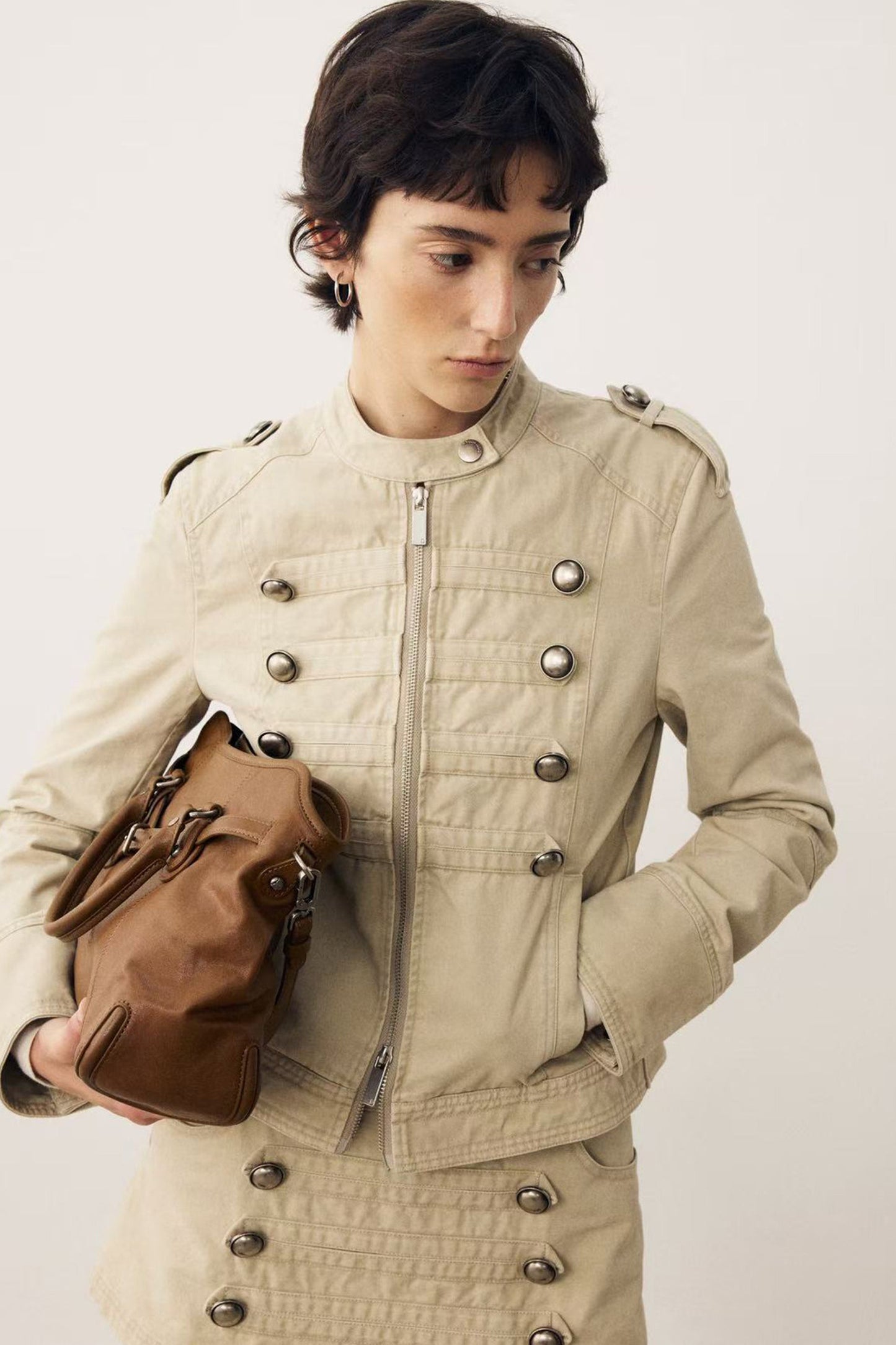 Retro Washed Double-Breasted Jacket
