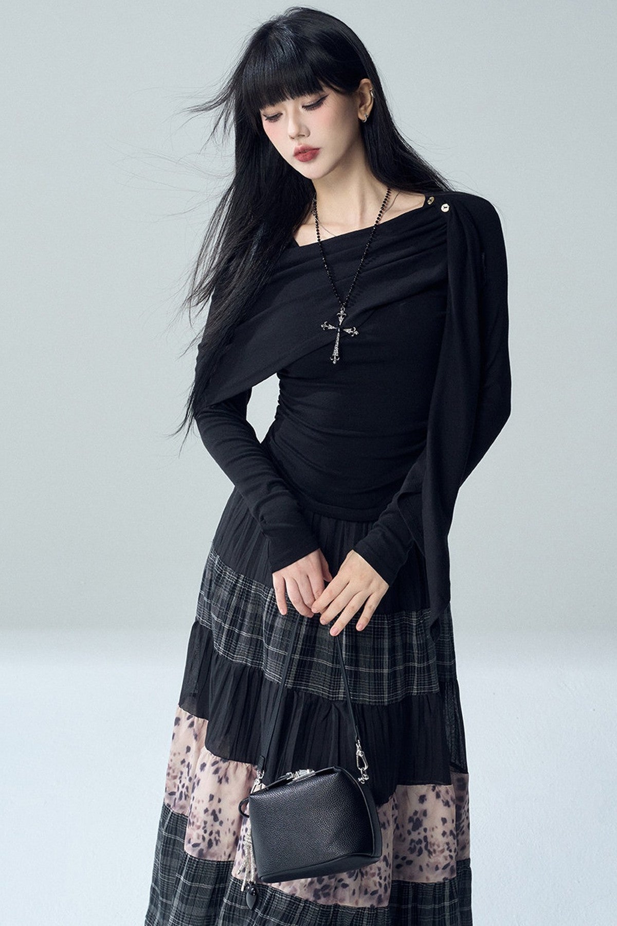 Long Sleeve Cape Shawl Top