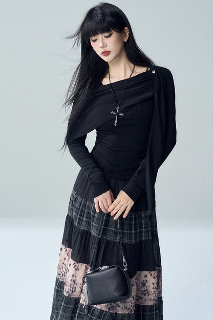 Long Sleeve Cape Shawl Top