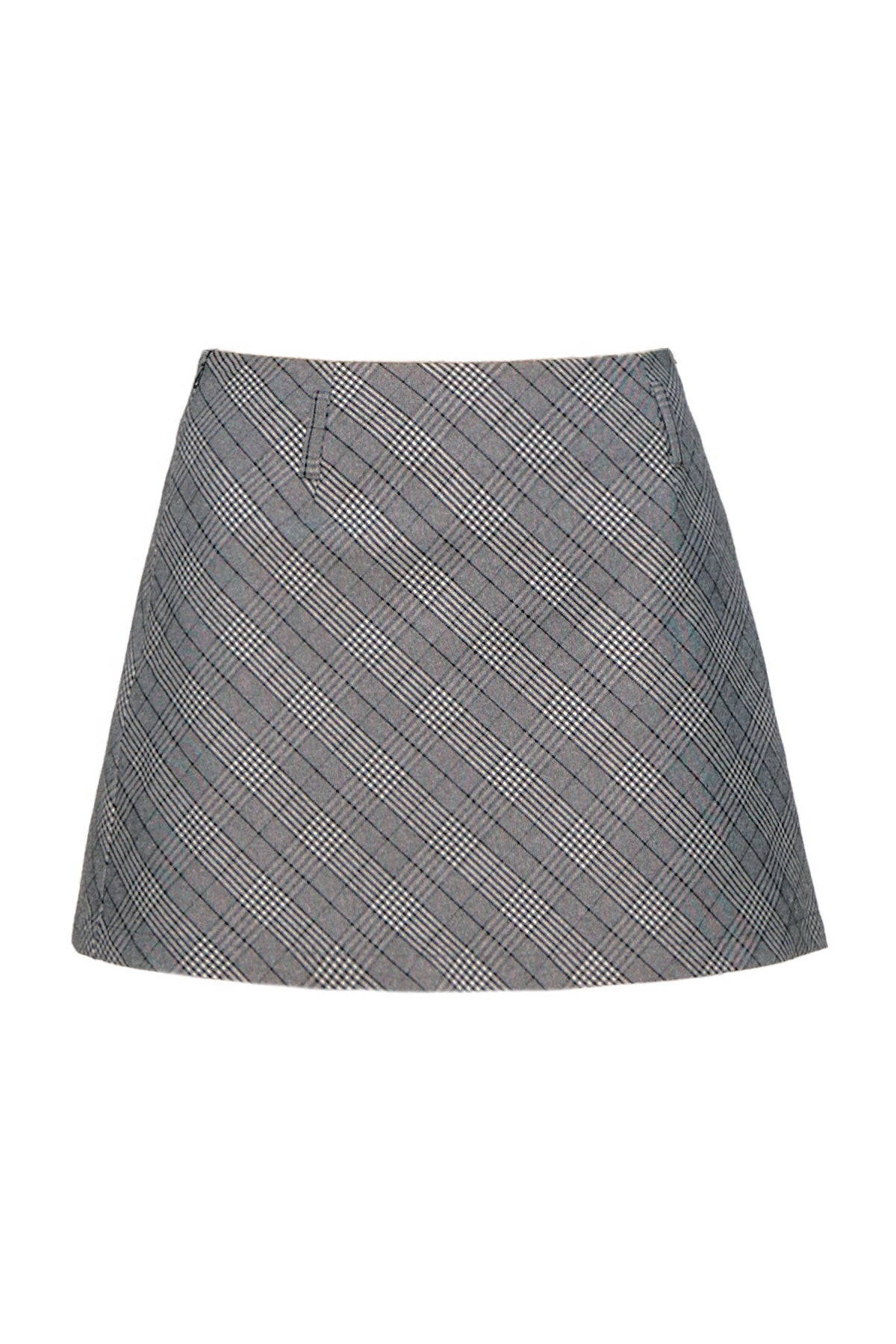 Plaid Ribbon Knit Top and Skirt Set-Up