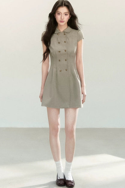 Retro-Preppy-Kleid mit Puppenkragen