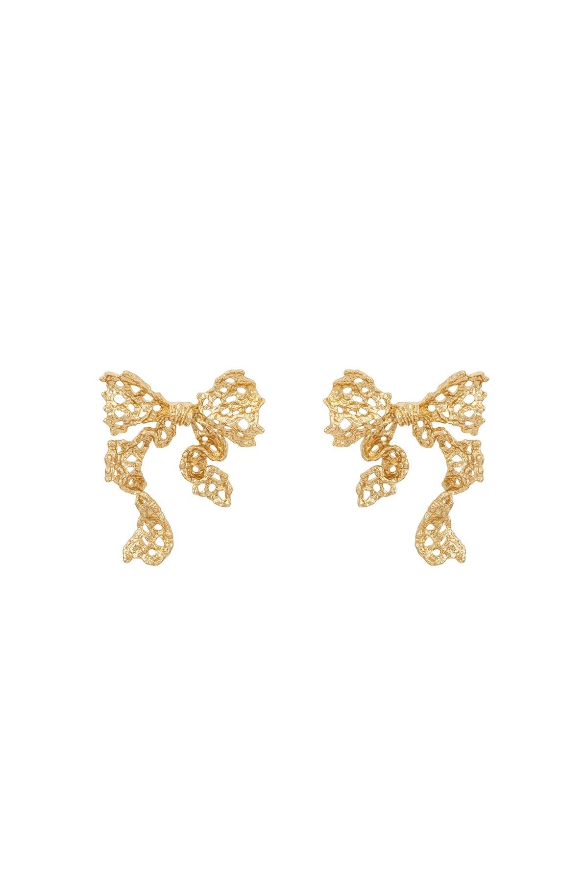 Lace Series Cut-Out Bow Earrings