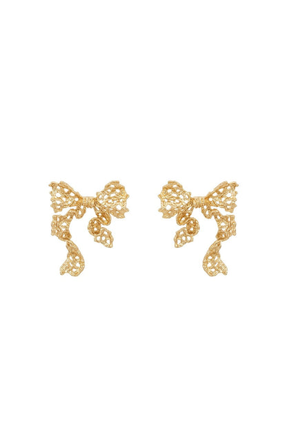 Lace Series Cut-Out Bow Earrings