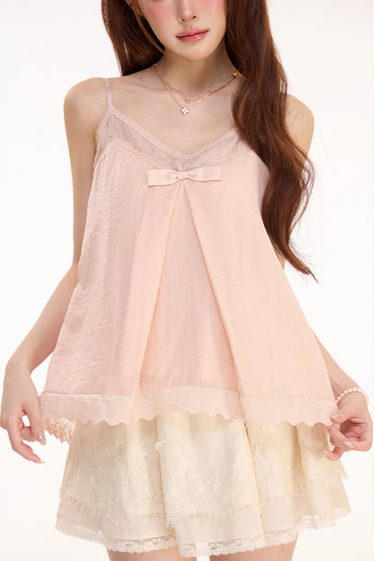 Amber Lace Bow Camisole Set-Up