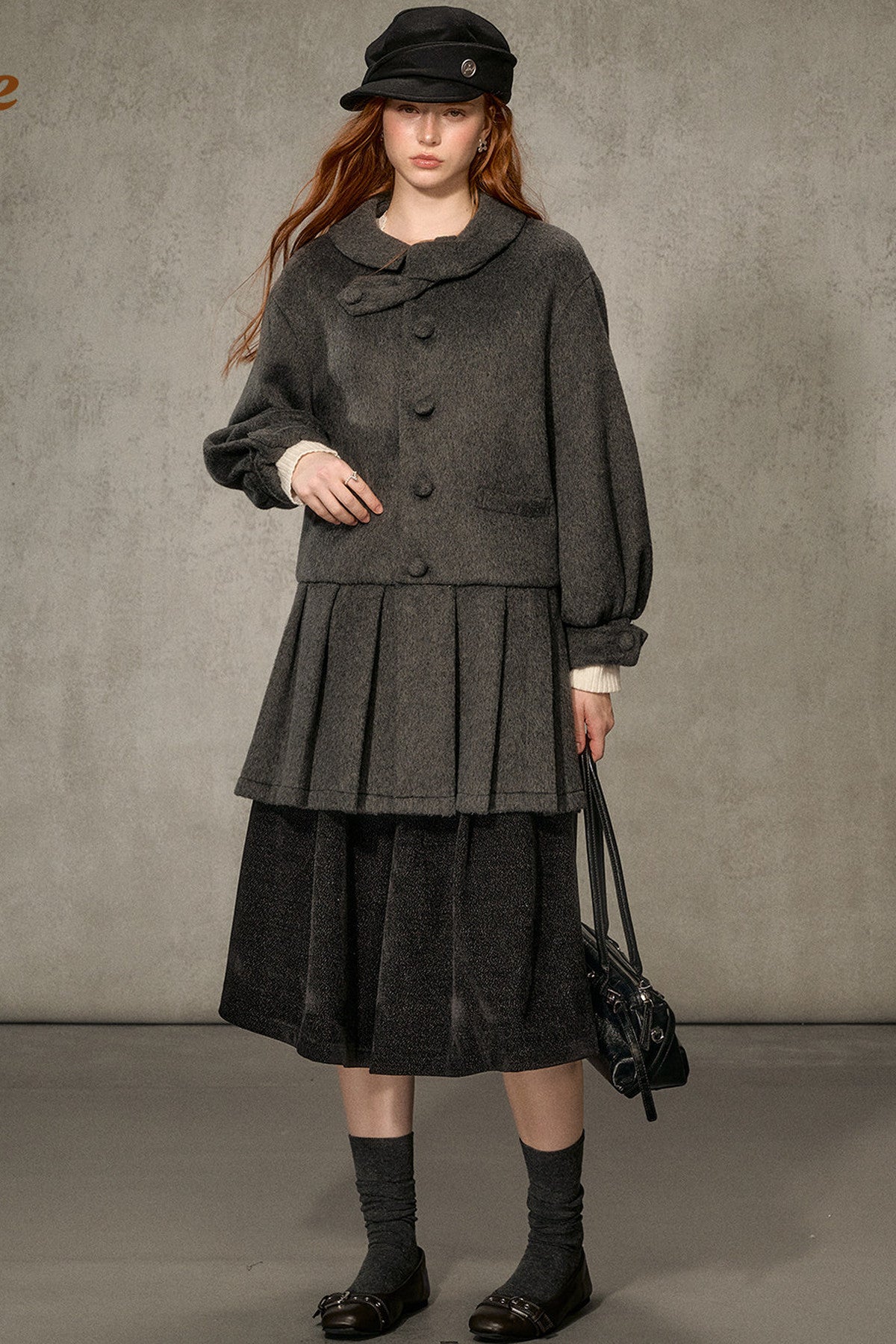 White Tea Letterhead Wool Blend Coat