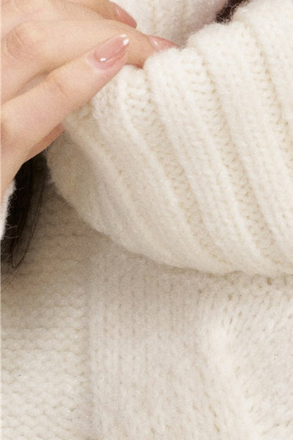 Twisted Cable Pullover Batwing Sweater