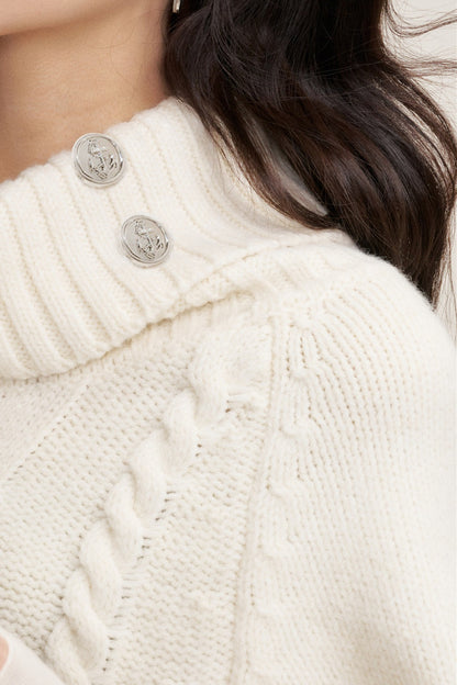 Twisted Cable Pullover Batwing Sweater