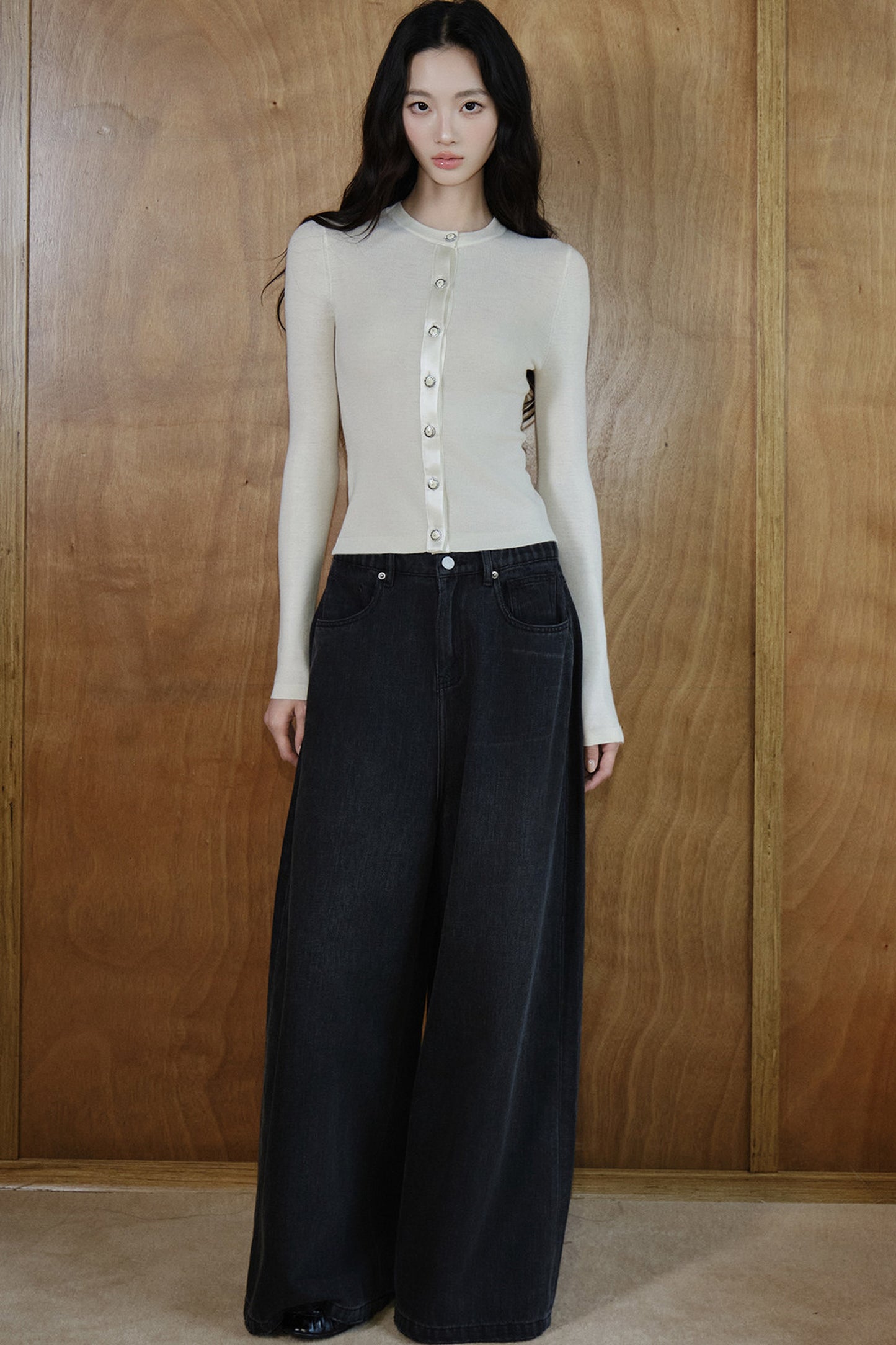 Pure Wool Button Knit Top