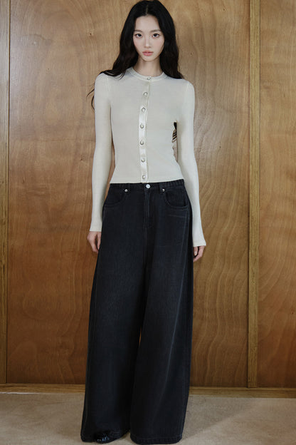 Pure Wool Button Knit Top
