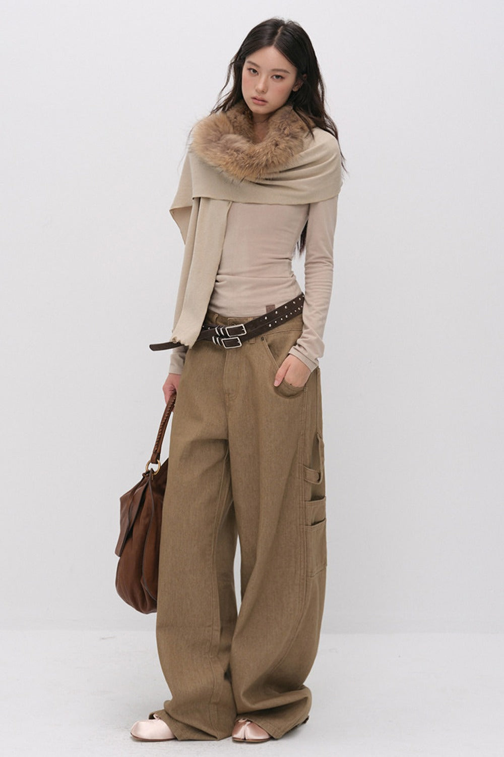 Raccoon Fur Collar Cape