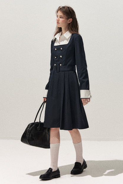 Retro Two-Piece Trench Dress