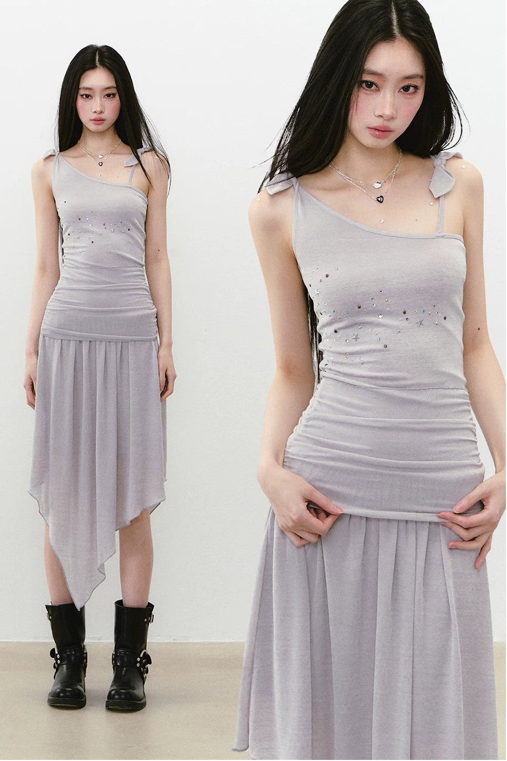 Heavy Beaded Irregular Dress