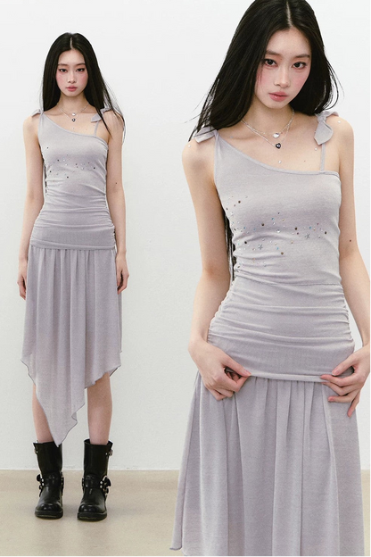 Heavy Beaded Irregular Dress