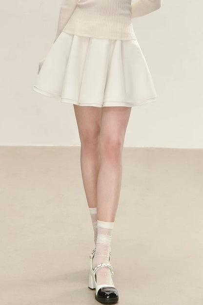 Elegant White Pleated Skirt