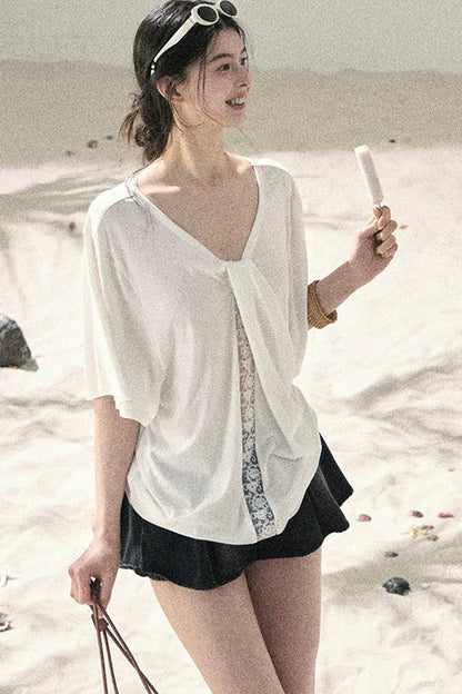 Undisturbed Fog Lace Top