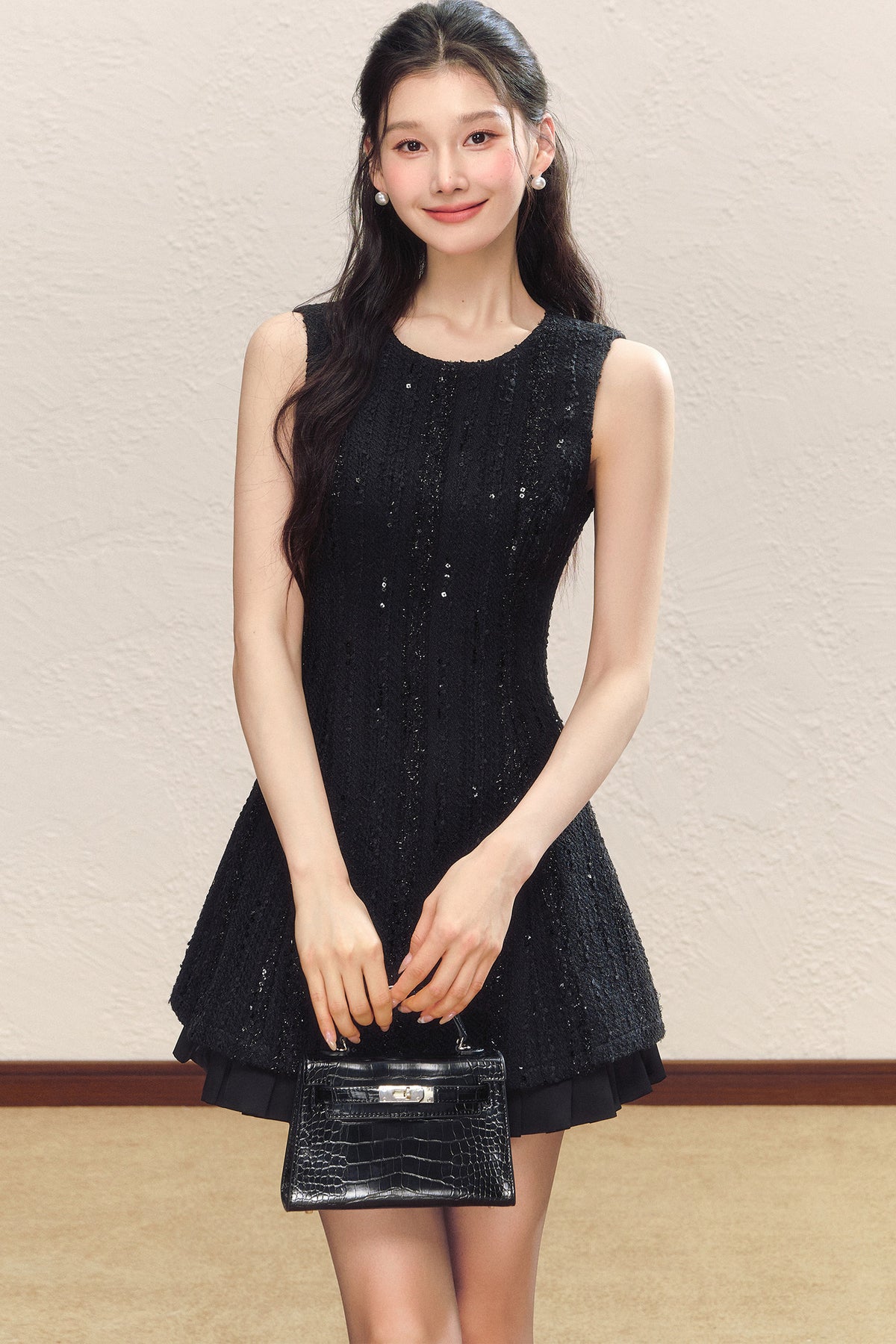 Little Chanel Style Satin Vest Dress and Jacket Set