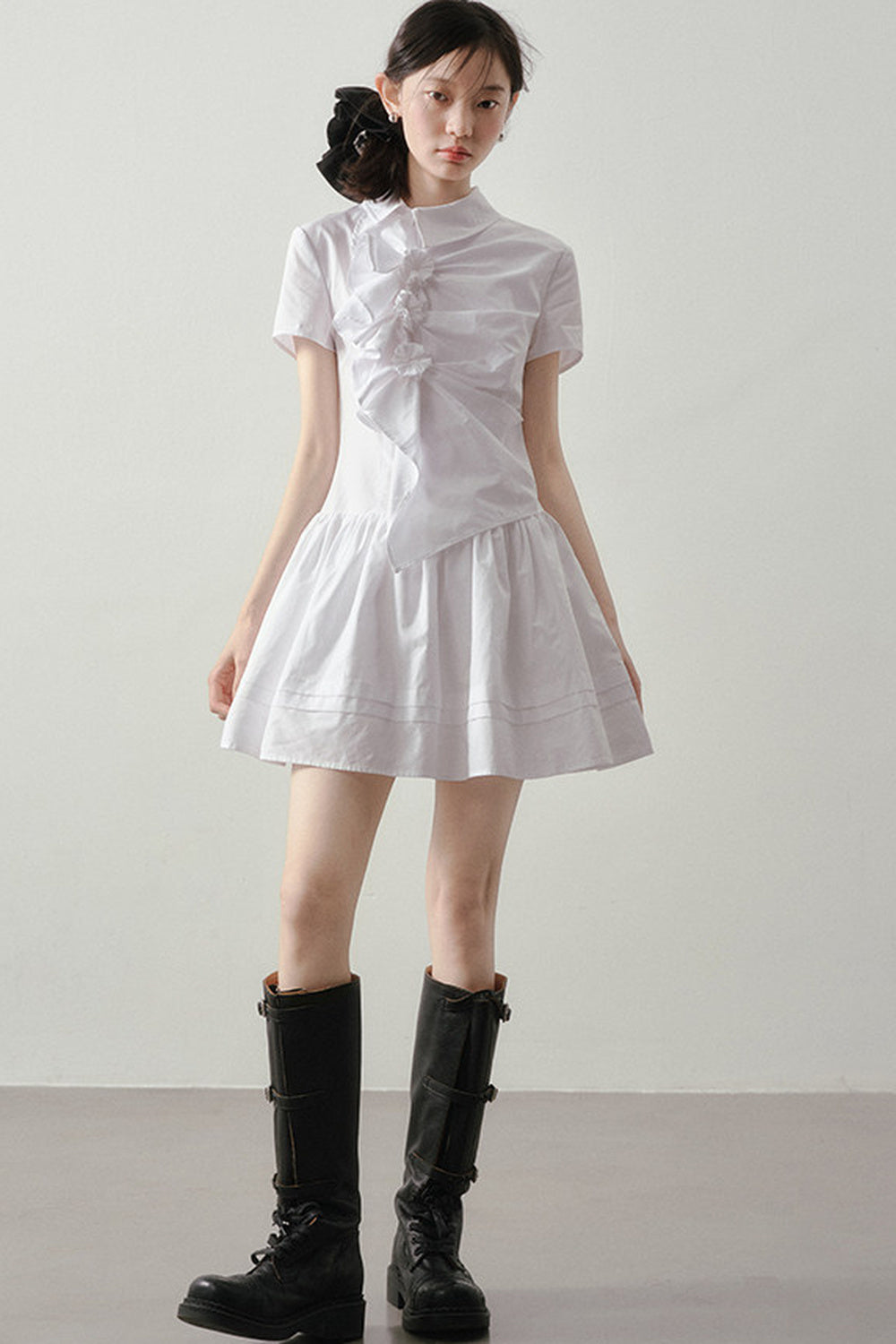 3D Floral Shirt Dress