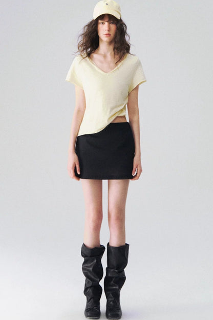 Somesowe Slub Cotton V-Neck T-Shirt
