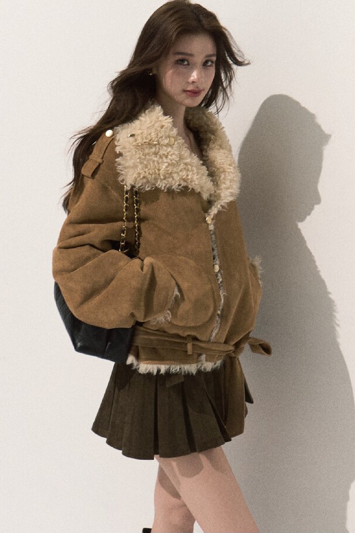 Reversible Suede Shearling Jacket Vest