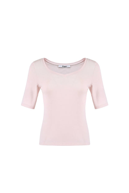 Playful Heart-Neck Printed T-Shirt