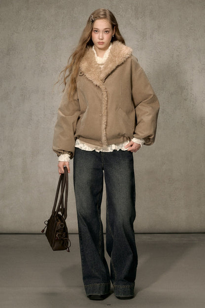 Fur Collar Bud-Shaped Down Jacket