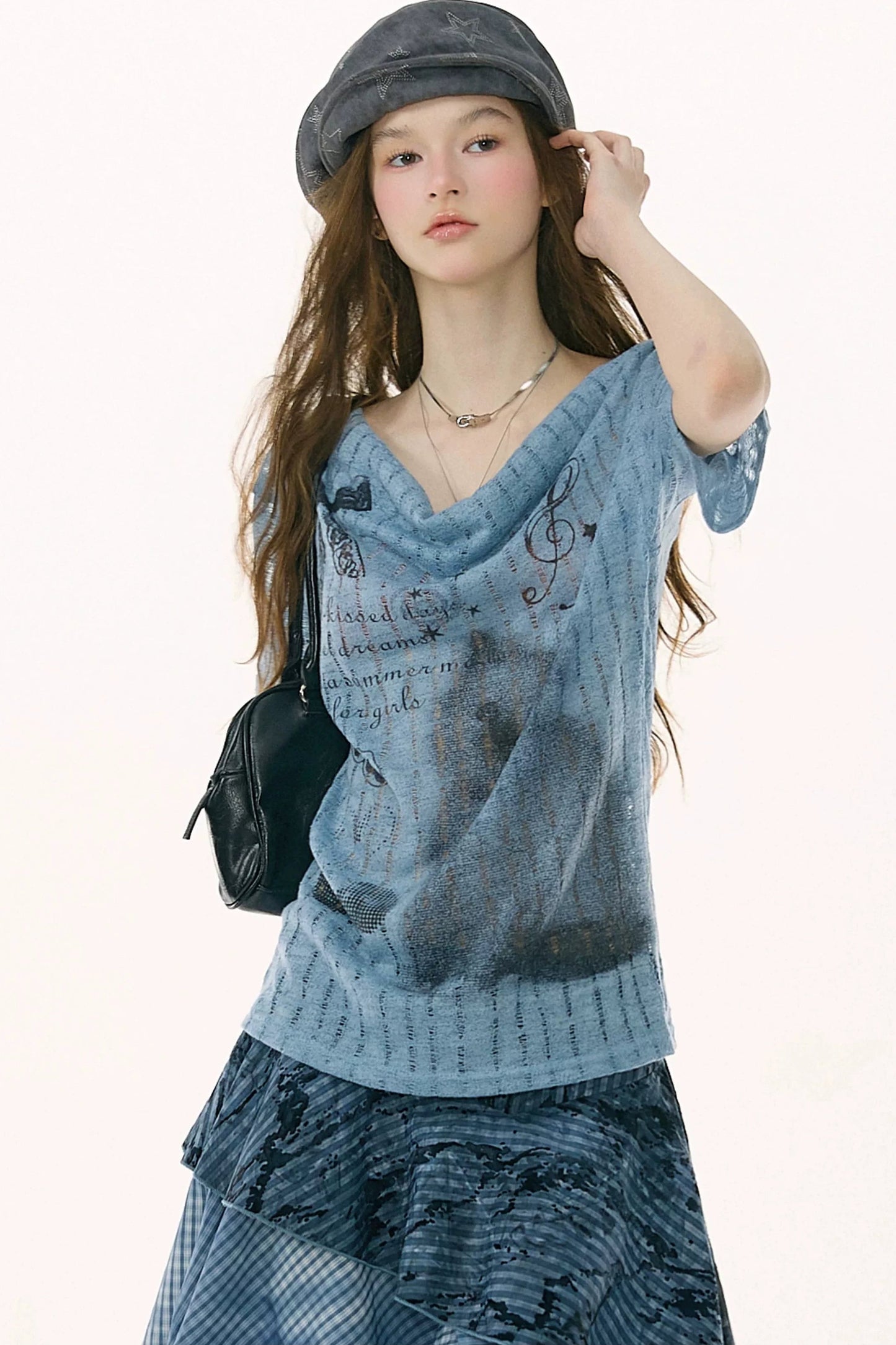 Sweet Melody Cat Print T-Shirt