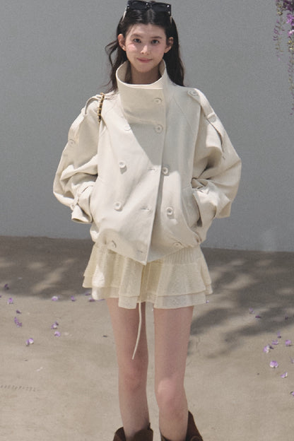 Knight-Style Oil-Waxed Leather Trench Jacket