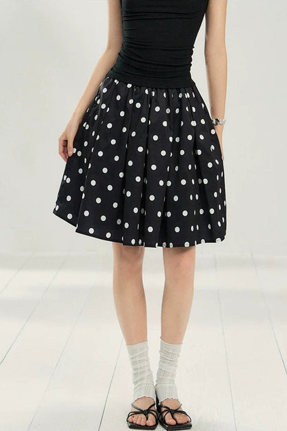 Polka Dot A-Line Skirt