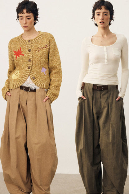 Retro Wide-Leg Parachute Pants