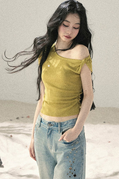 Asymmetrical Knot Crop Top