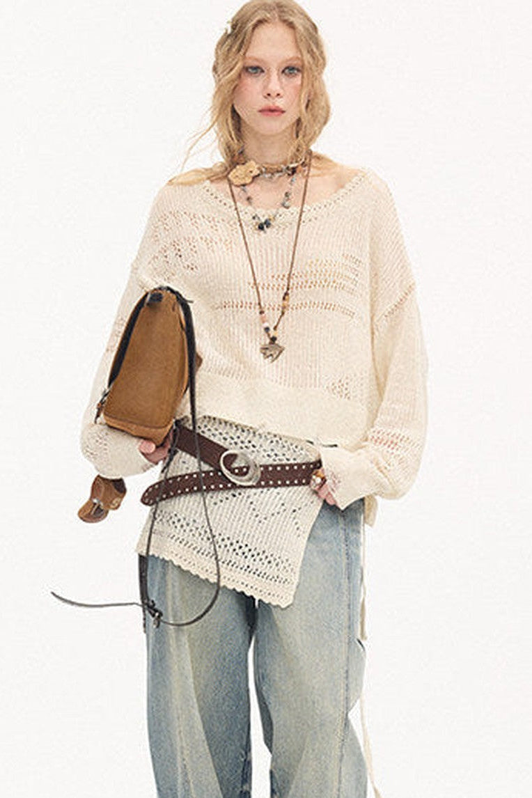 Asymmetrical Knit Off-Shoulder Top Set