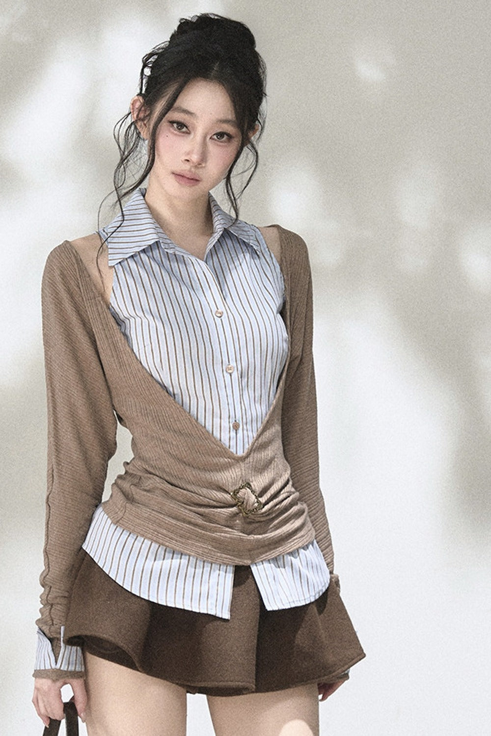 Layered-Look Knit Top Set-Up