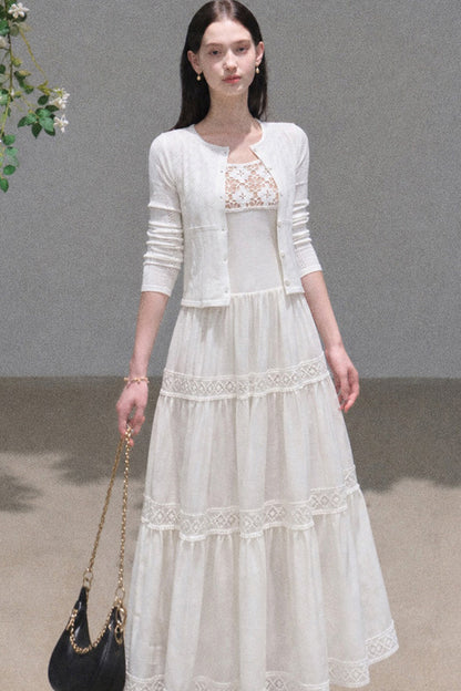 Ensemble robe en maille et cardigan