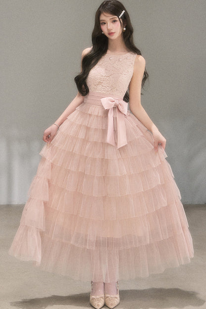 Retro French Lace Cake Dress