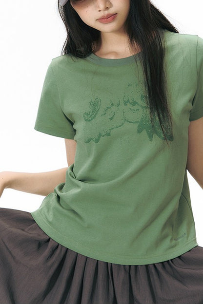 Strickbluse mit Kuss-Print