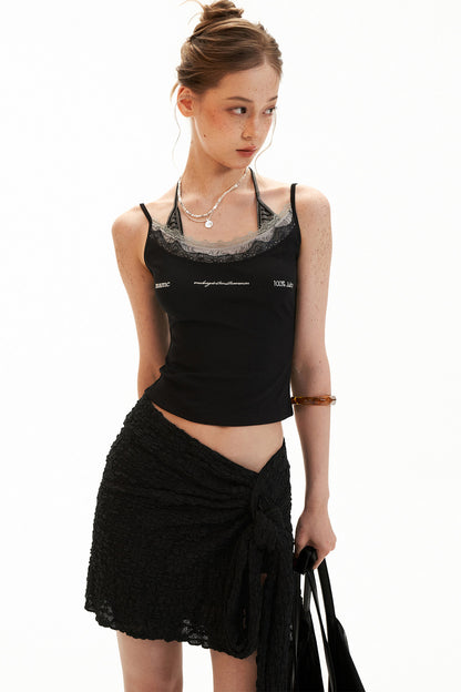 Strap Irregular Slit Skirt