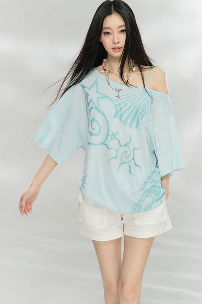 Ocean Print Modal Top